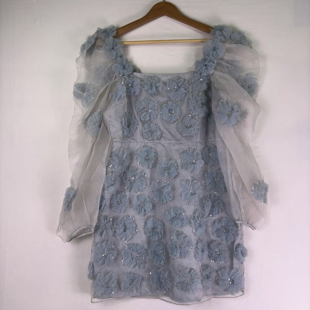 LoveShackFancy Puff-Sleeve Mini Dress - Picture 2 of 4